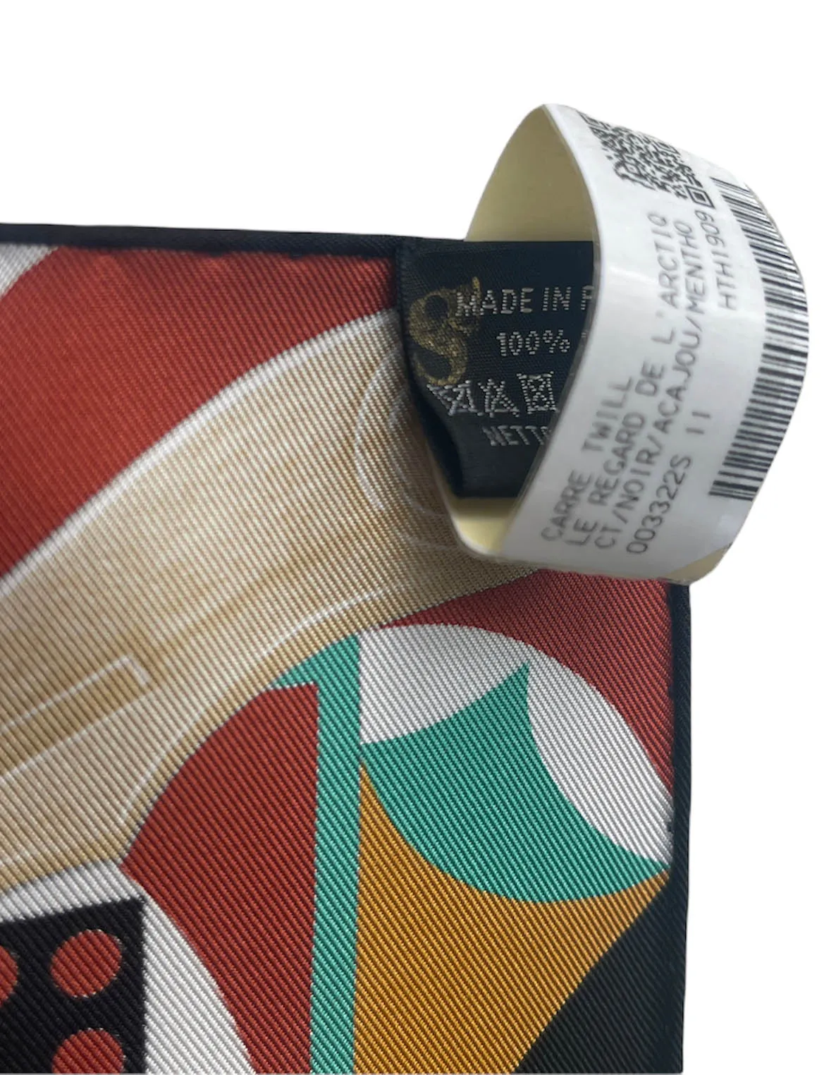 Hermes Noir/Acajou/Menthol Le Regard De L'Arctique 90cm Silk Scarf