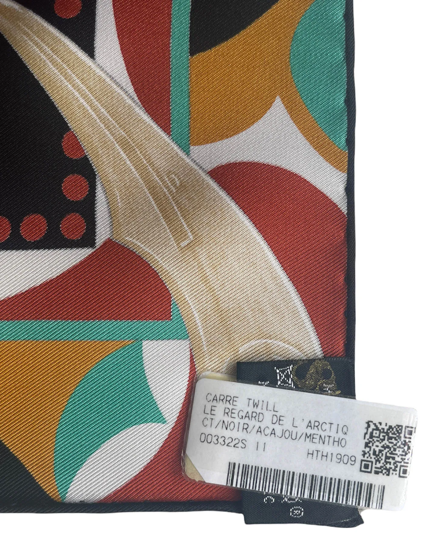 Hermes Noir/Acajou/Menthol Le Regard De L'Arctique 90cm Silk Scarf