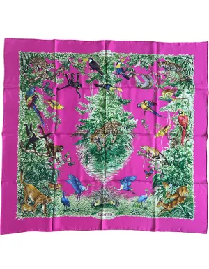 Hermes Pink Equateur NEW 90cm Carre Wash Silk Scarf