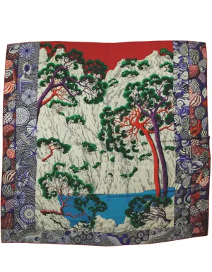 Hermes Sieste Au Paradis 140 Silk/ Cashmere Shawl