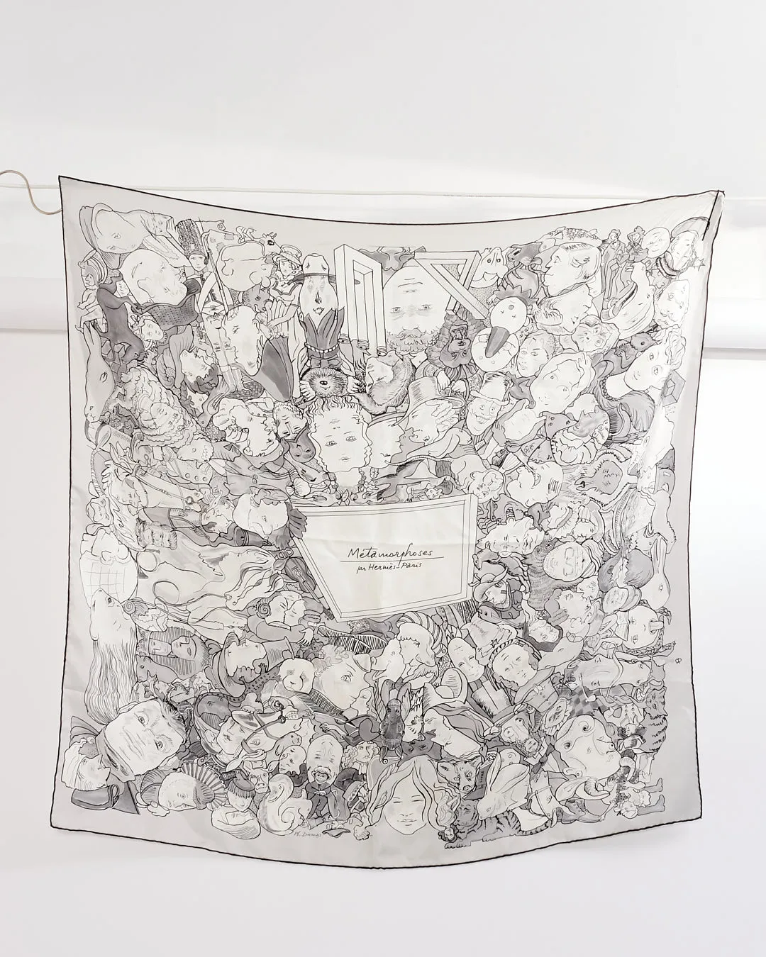 Hermès Black and White "Metamorphoses" Silk Scarf