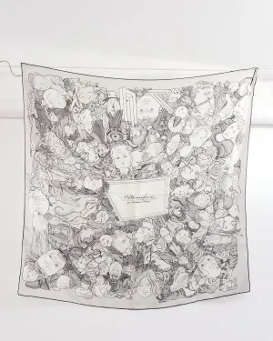 Hermès Black and White "Metamorphoses" Silk Scarf