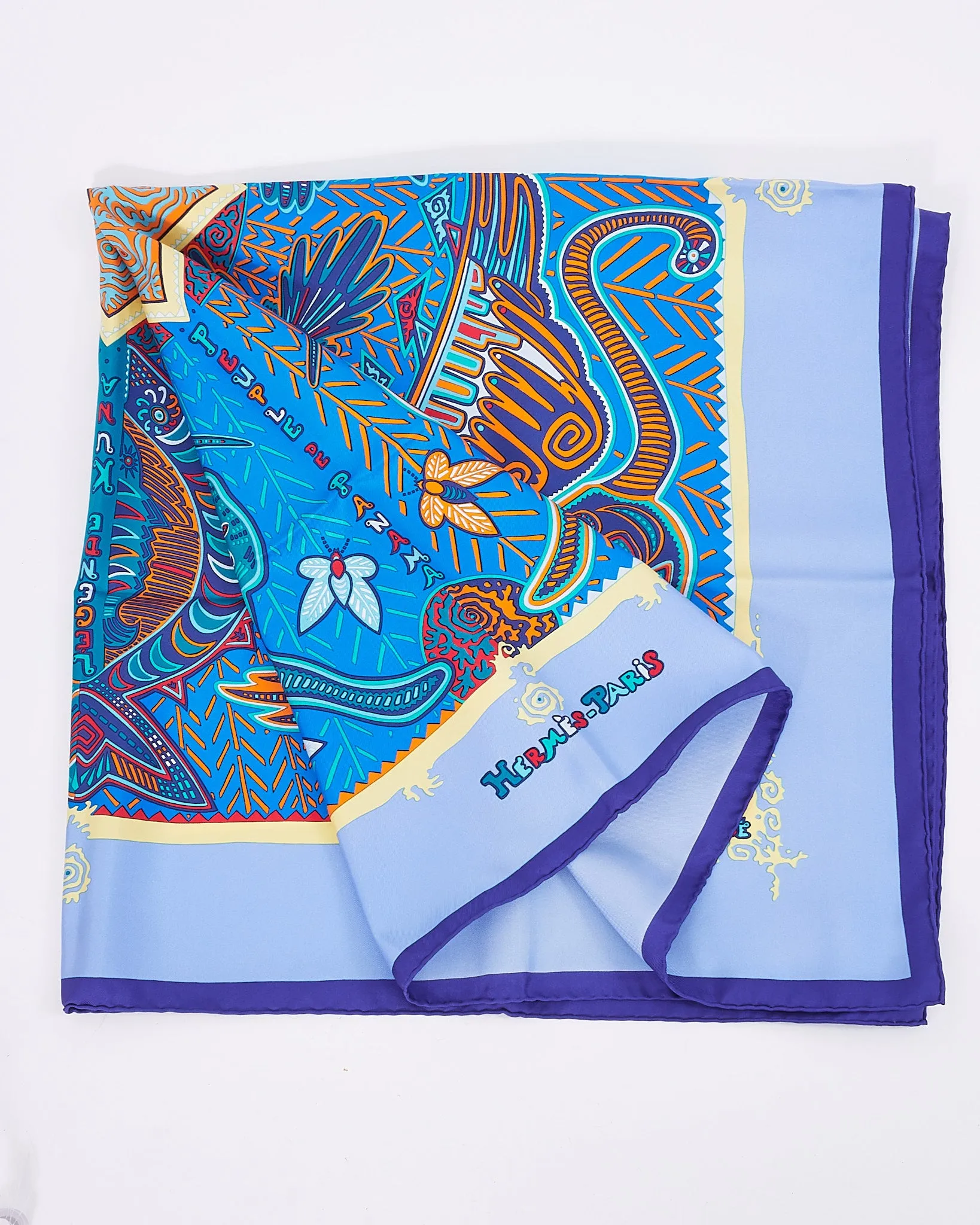 Hermès Blue Multi Zoé Slk Scarf