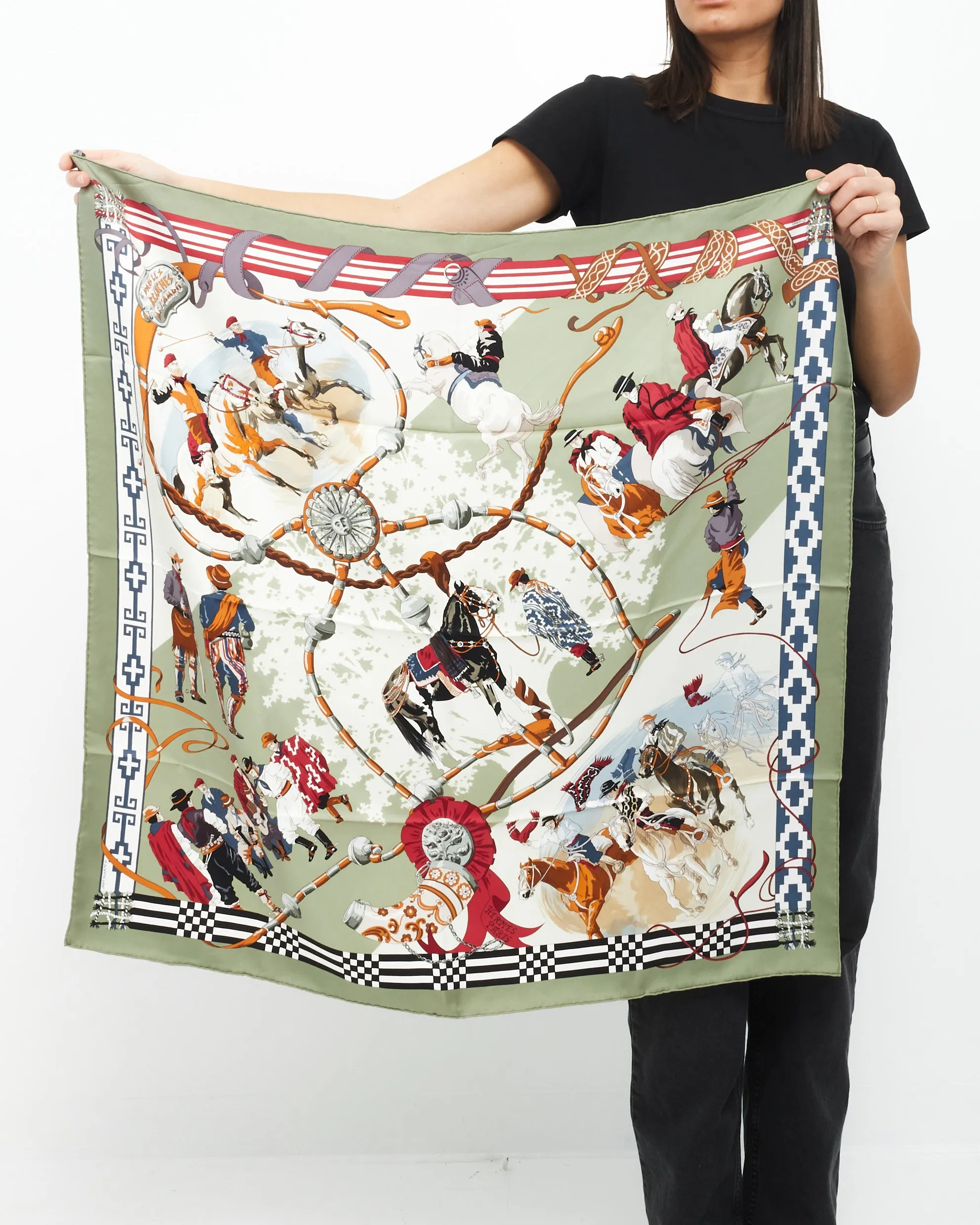 Hermès Green Multi Silk Dans Les Branches De L'ombu Scarf