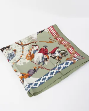 Hermès Green Multi Silk Dans Les Branches De L'ombu Scarf