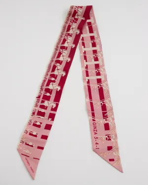 Hermès Pink H/Horse Print Ginza 541 Twilly Scarf