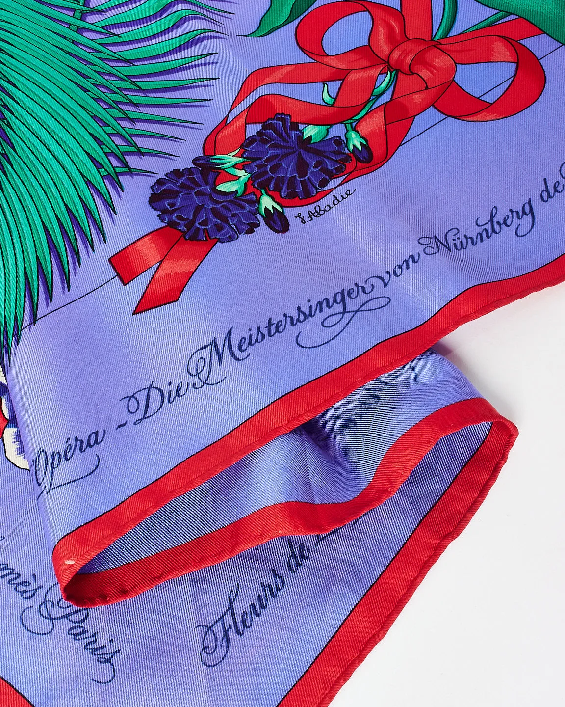 Hermès Purple Multi "Fleurs De L'Opéra" Silk Scarf