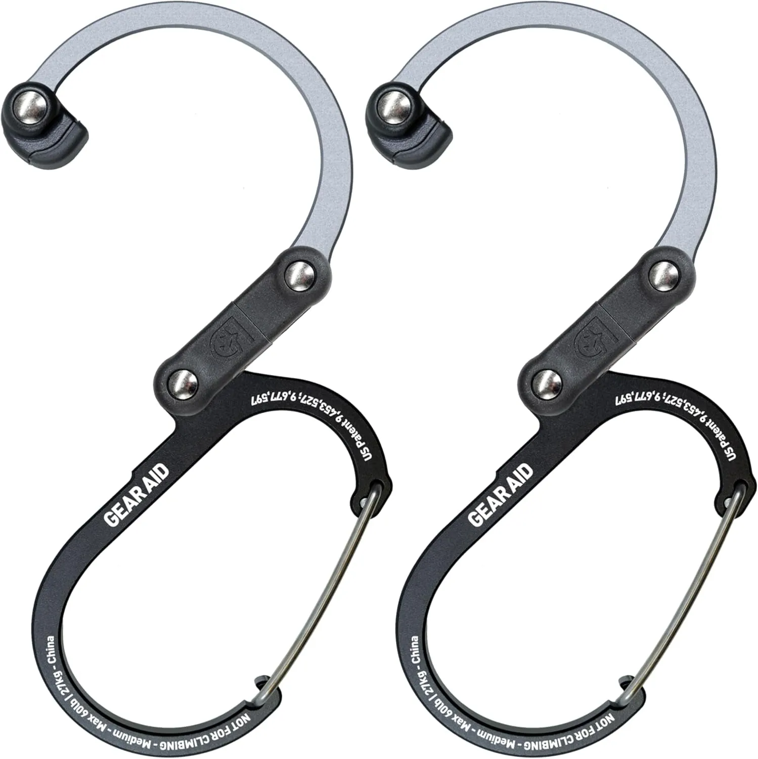 HEROCLIP 360° Swivel Carabiner Gear Clip and Hook (Medium) for Camping, Backpack, Suitcases and Garage Organization