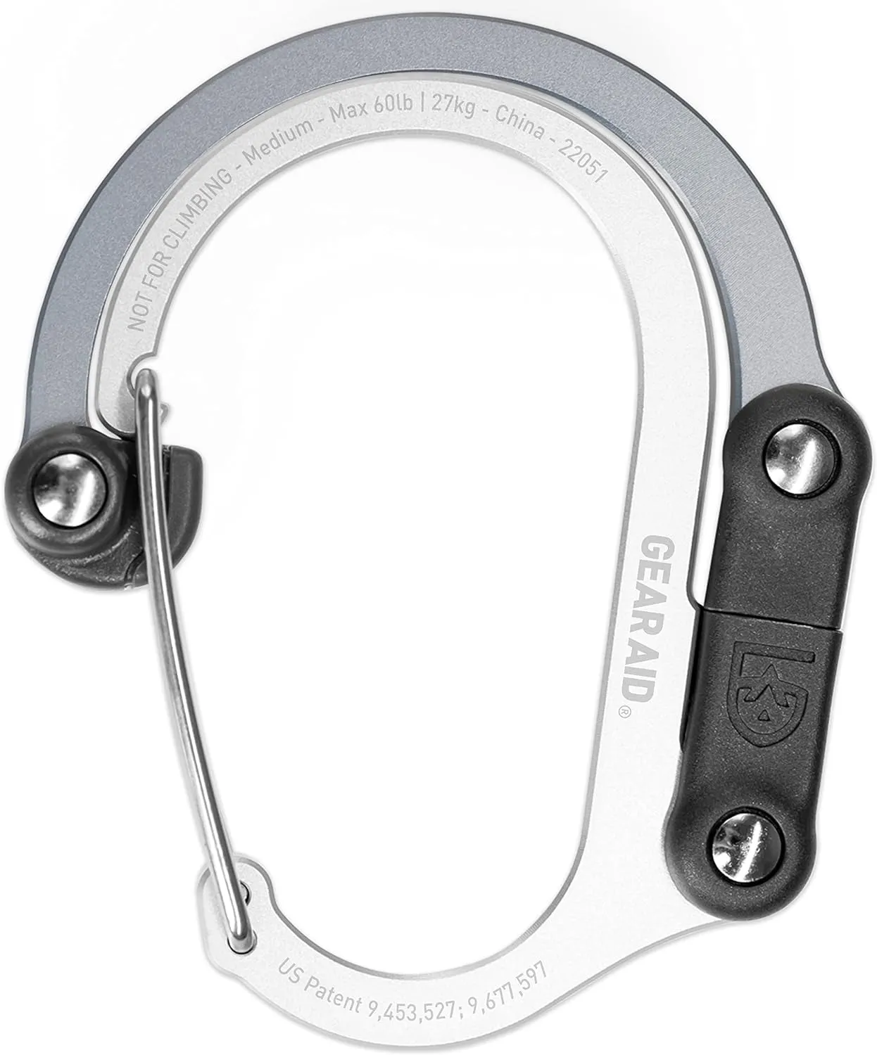 HEROCLIP 360° Swivel Carabiner Gear Clip and Hook (Medium) for Camping, Backpack, Suitcases and Garage Organization