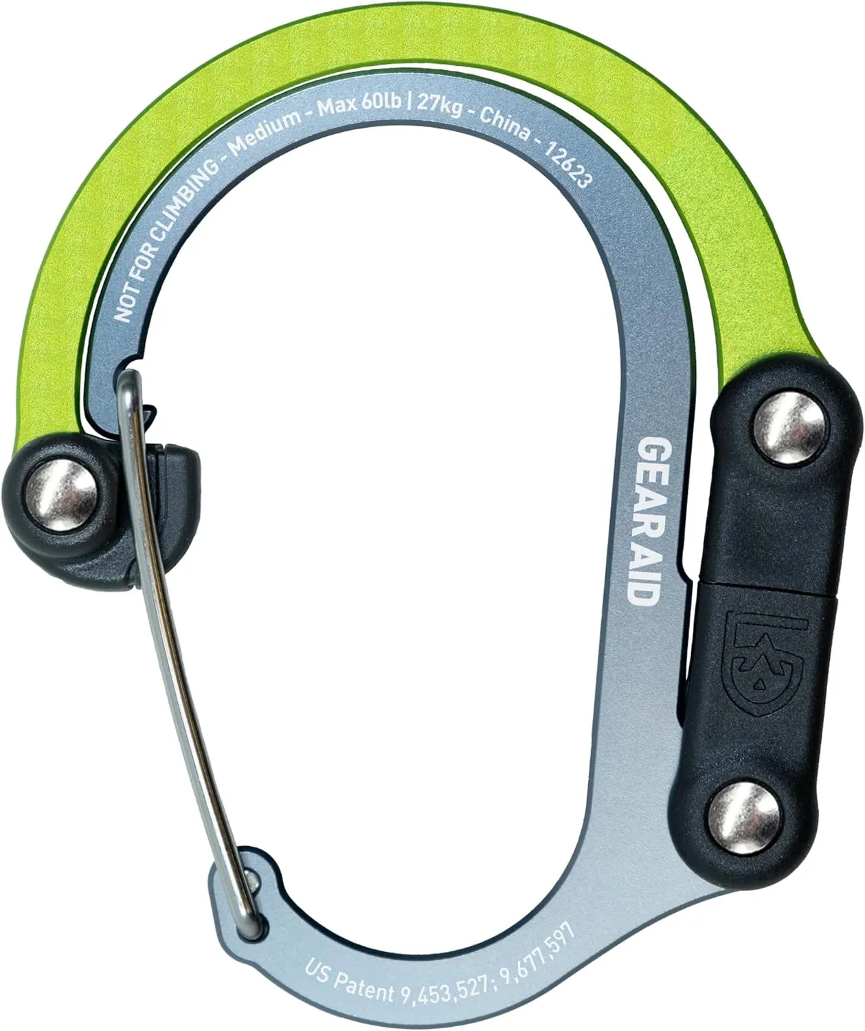 HEROCLIP 360° Swivel Carabiner Gear Clip and Hook (Medium) for Camping, Backpack, Suitcases and Garage Organization
