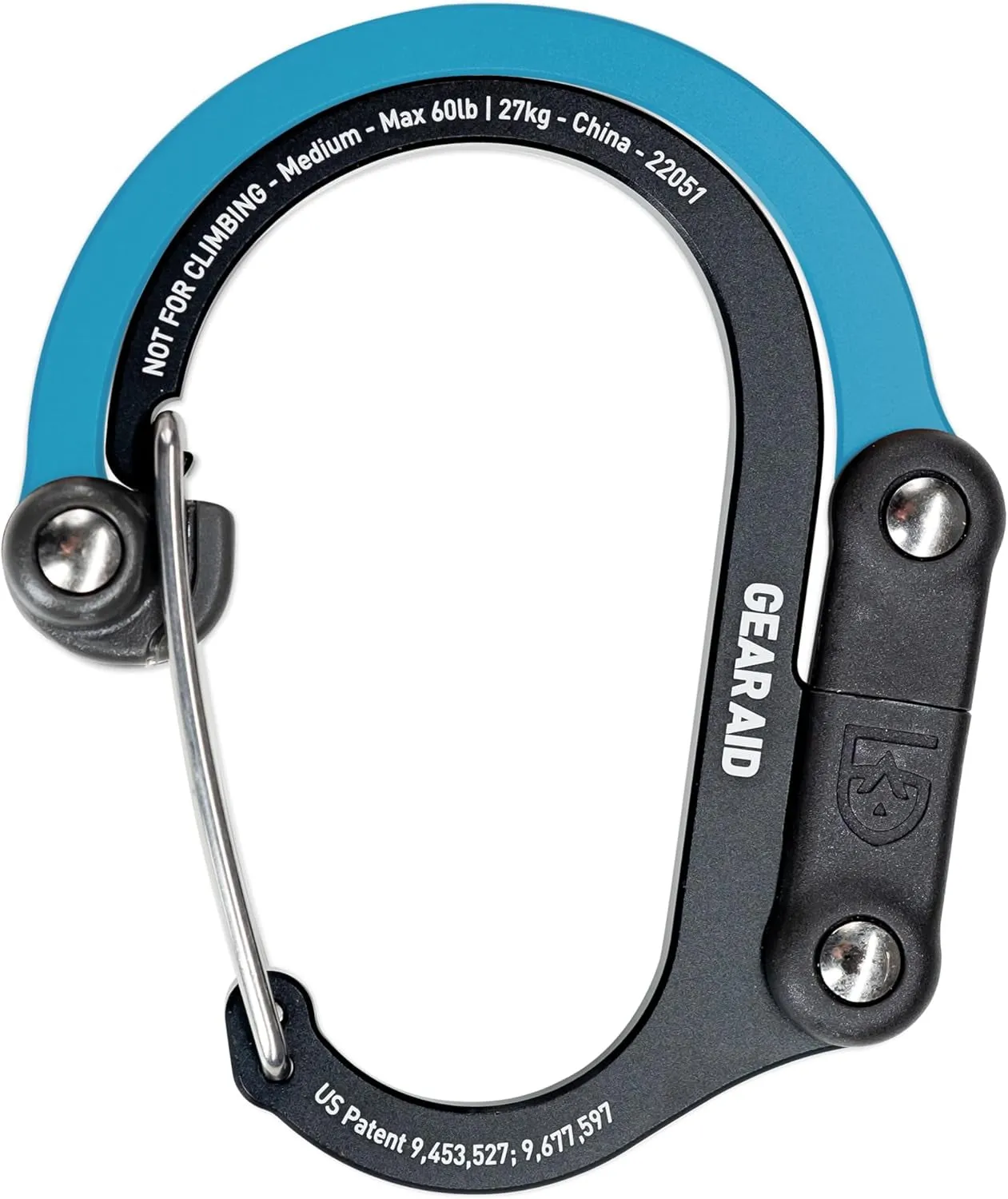 HEROCLIP 360° Swivel Carabiner Gear Clip and Hook (Medium) for Camping, Backpack, Suitcases and Garage Organization