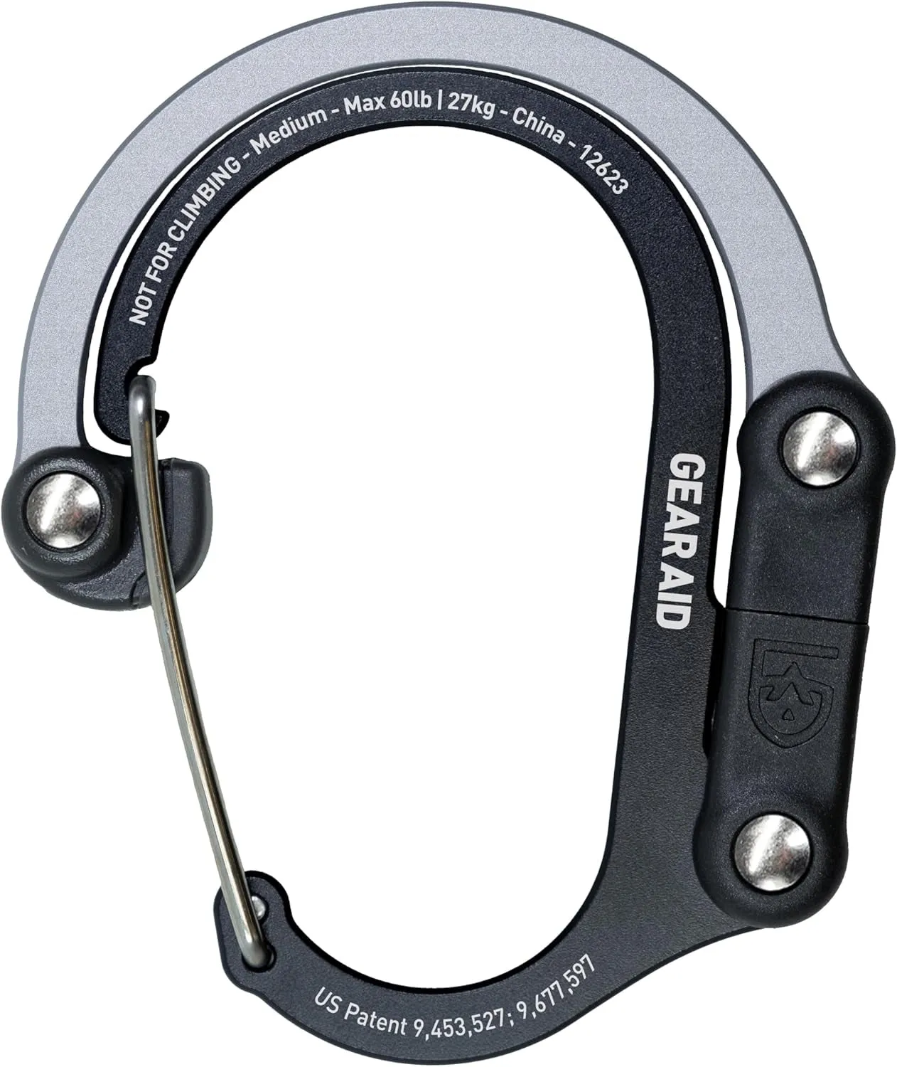 HEROCLIP 360° Swivel Carabiner Gear Clip and Hook (Medium) for Camping, Backpack, Suitcases and Garage Organization