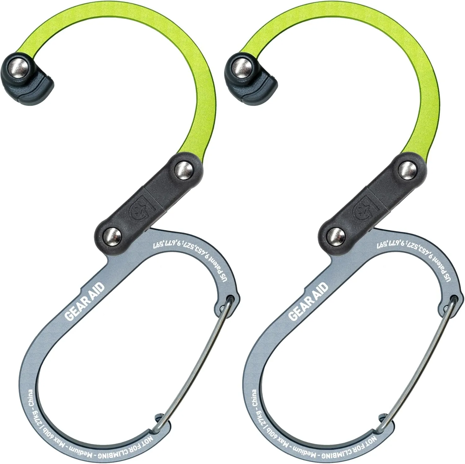 HEROCLIP 360° Swivel Carabiner Gear Clip and Hook (Medium) for Camping, Backpack, Suitcases and Garage Organization