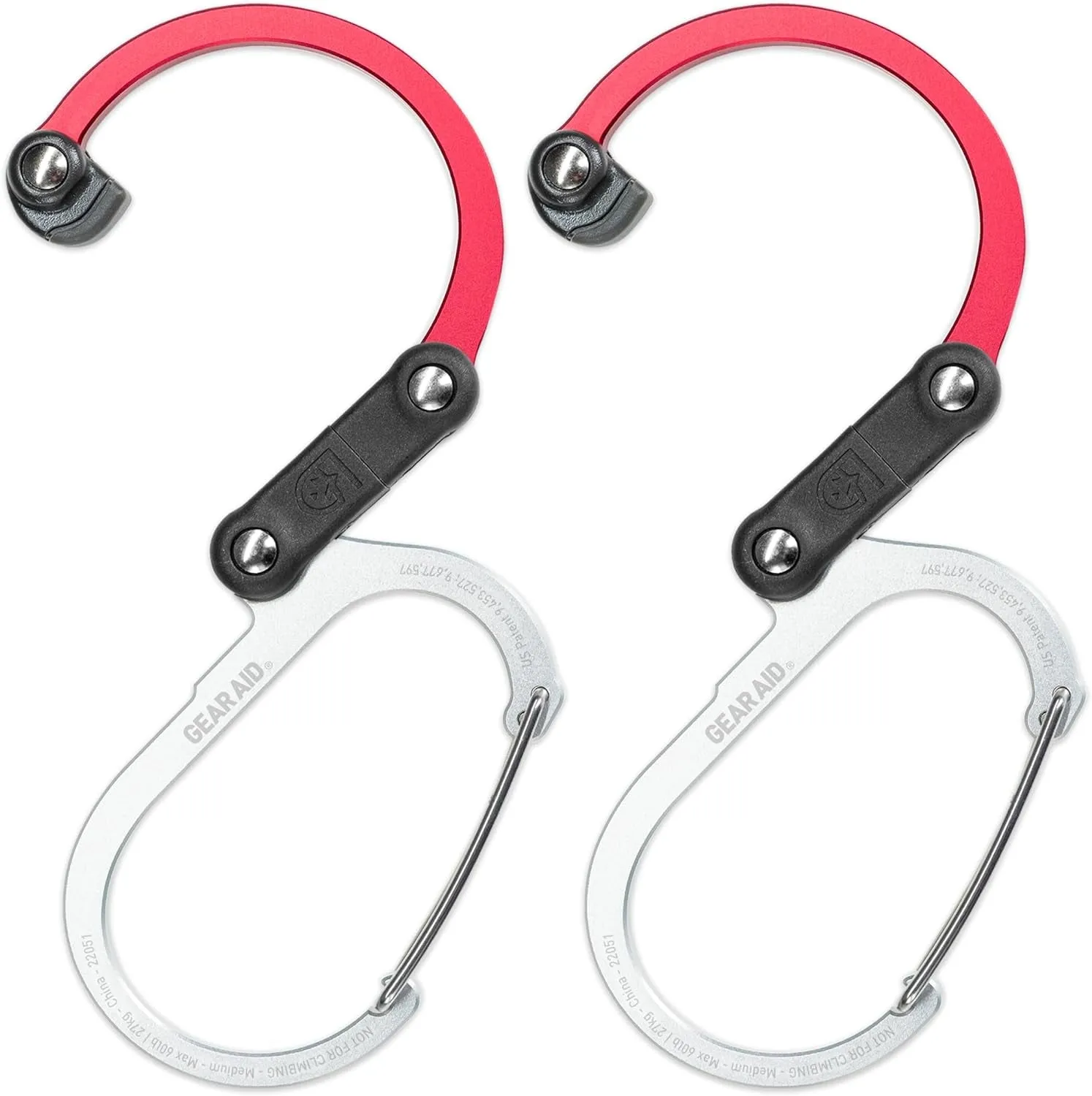 HEROCLIP 360° Swivel Carabiner Gear Clip and Hook (Medium) for Camping, Backpack, Suitcases and Garage Organization