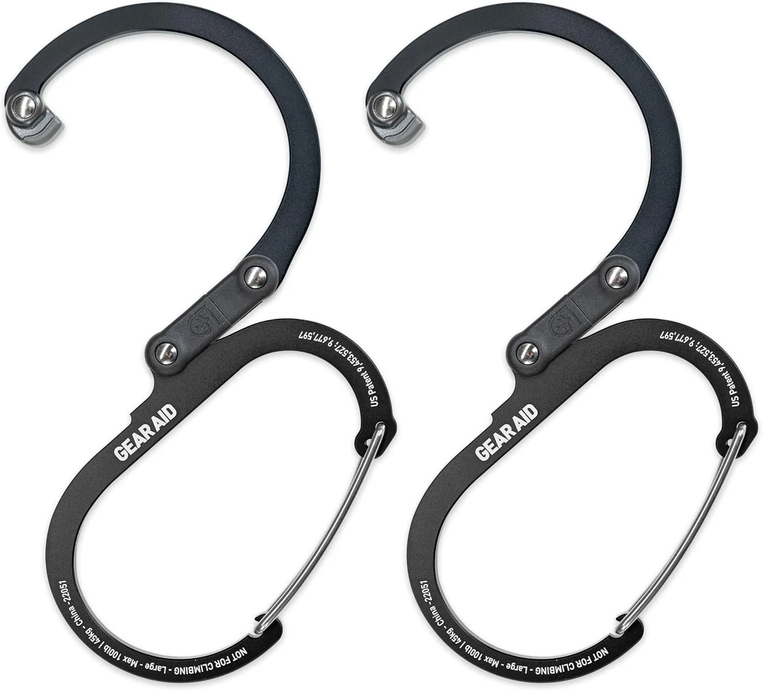 HEROCLIP 360° Swivel Carabiner Gear Clip and Hook (Medium) for Camping, Backpack, Suitcases and Garage Organization