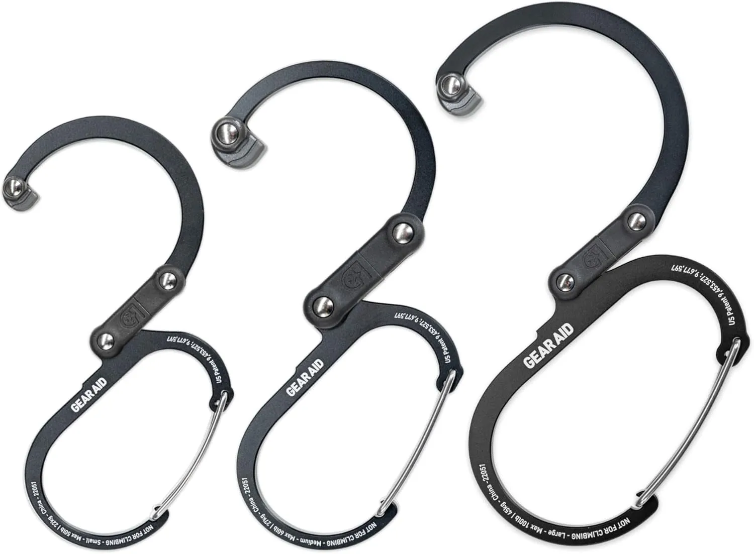 HEROCLIP 360° Swivel Carabiner Gear Clip and Hook (Medium) for Camping, Backpack, Suitcases and Garage Organization