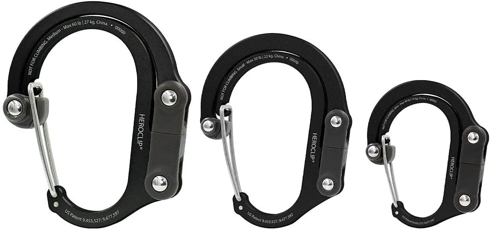 HEROCLIP 360° Swivel Carabiner Gear Clip and Hook (Medium) for Camping, Backpack, Suitcases and Garage Organization