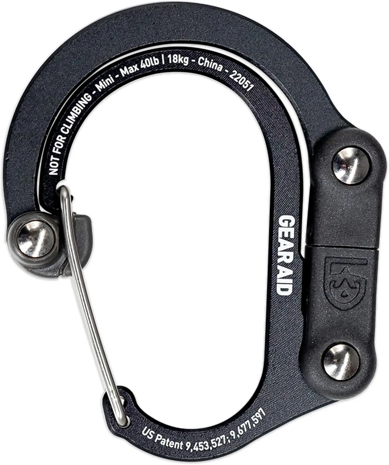 HEROCLIP 360° Swivel Carabiner Gear Clip and Hook (Medium) for Camping, Backpack, Suitcases and Garage Organization