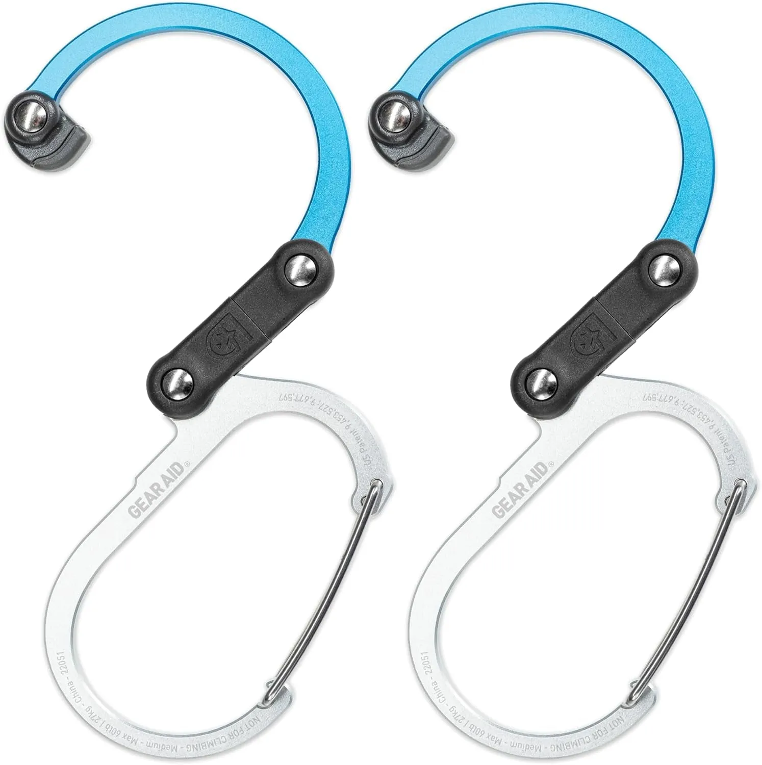 HEROCLIP 360° Swivel Carabiner Gear Clip and Hook (Medium) for Camping, Backpack, Suitcases and Garage Organization