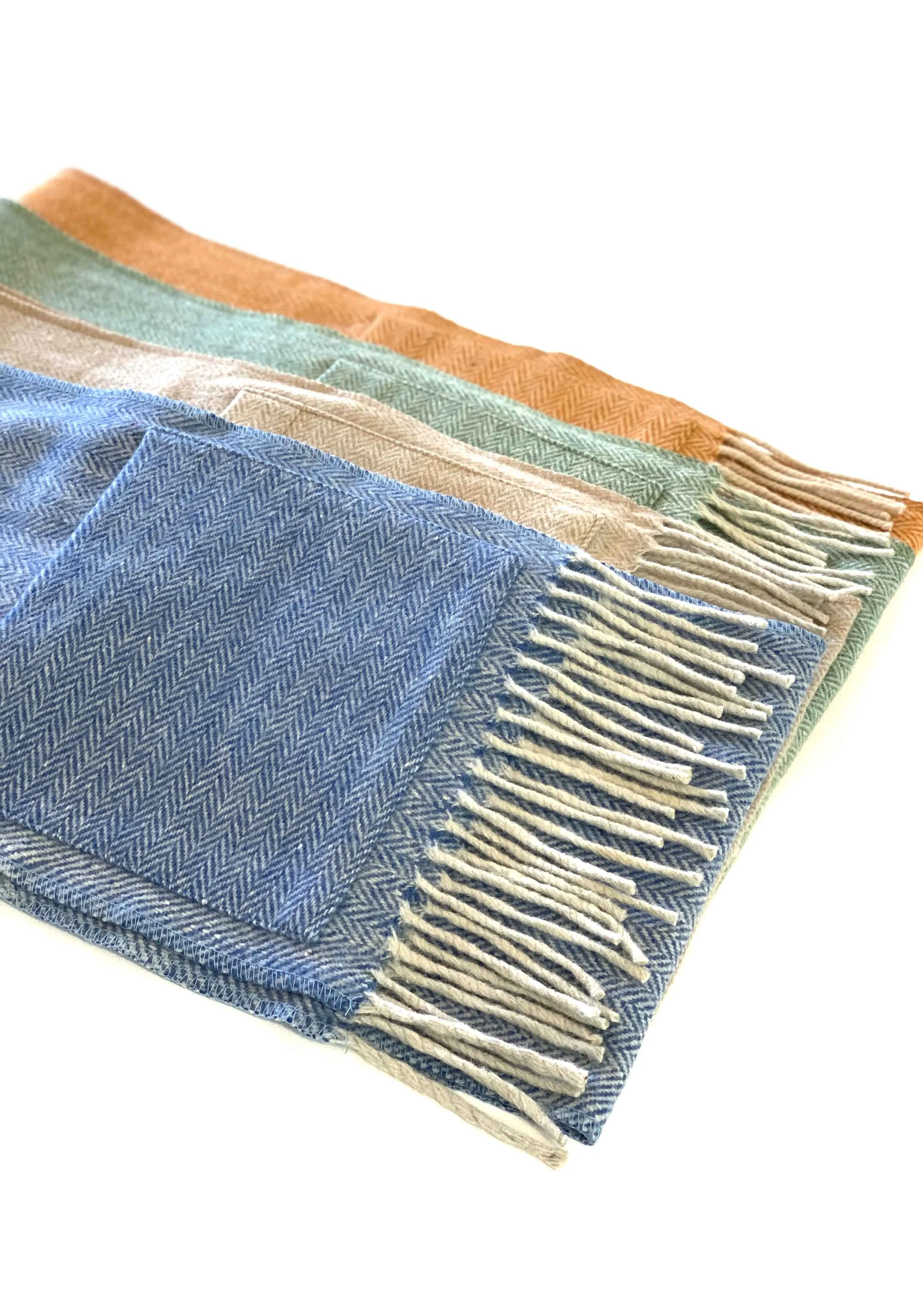 Herringbone Spice Wool Pocket Scarf