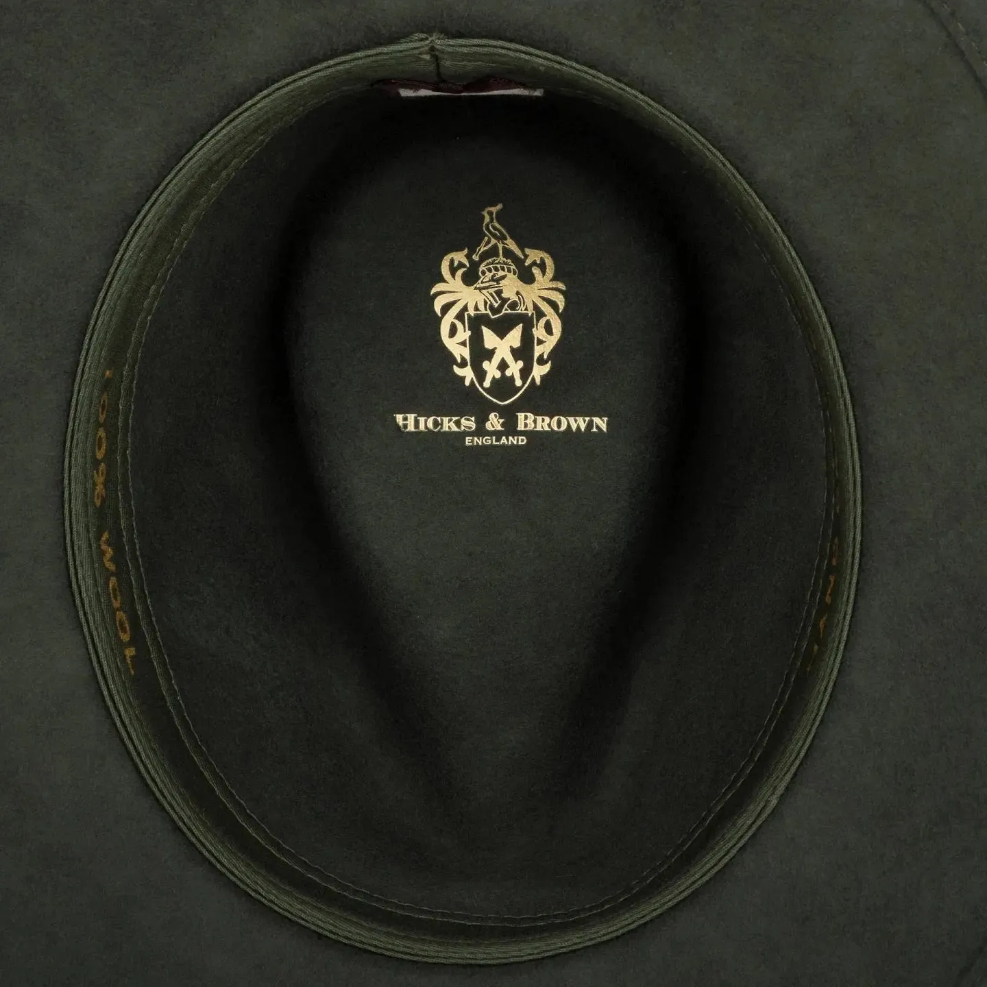 HICKS & BROWN Ladies Suffolk Fedora Hat - Pheasant Feather Wrap - Olive