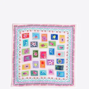 Holiday Stamps Silk Square Scarf