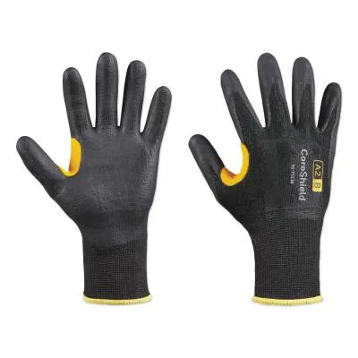 Honeywell CoreShield™ A2/B Coated Cut Resistant Gloves, 9/L, HPPE, Nitrile Micro-Foam, 13 ga, Black, 22-7513B/9L