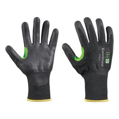 Honeywell CoreShield™ A4/D Coated Cut Resistant Gloves, 9/L, HPPE/Basalt, Nitrile Micro-Foam, 13 ga, Black, 24-0513B/9L