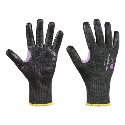 Honeywell CoreShield™ A8/F Coated Cut Resistant Gloves, 10/XL, HPPE/Kevlar®/Alloy, Smooth Nitrile, 10 ga, Black, 28-0910B/10XL