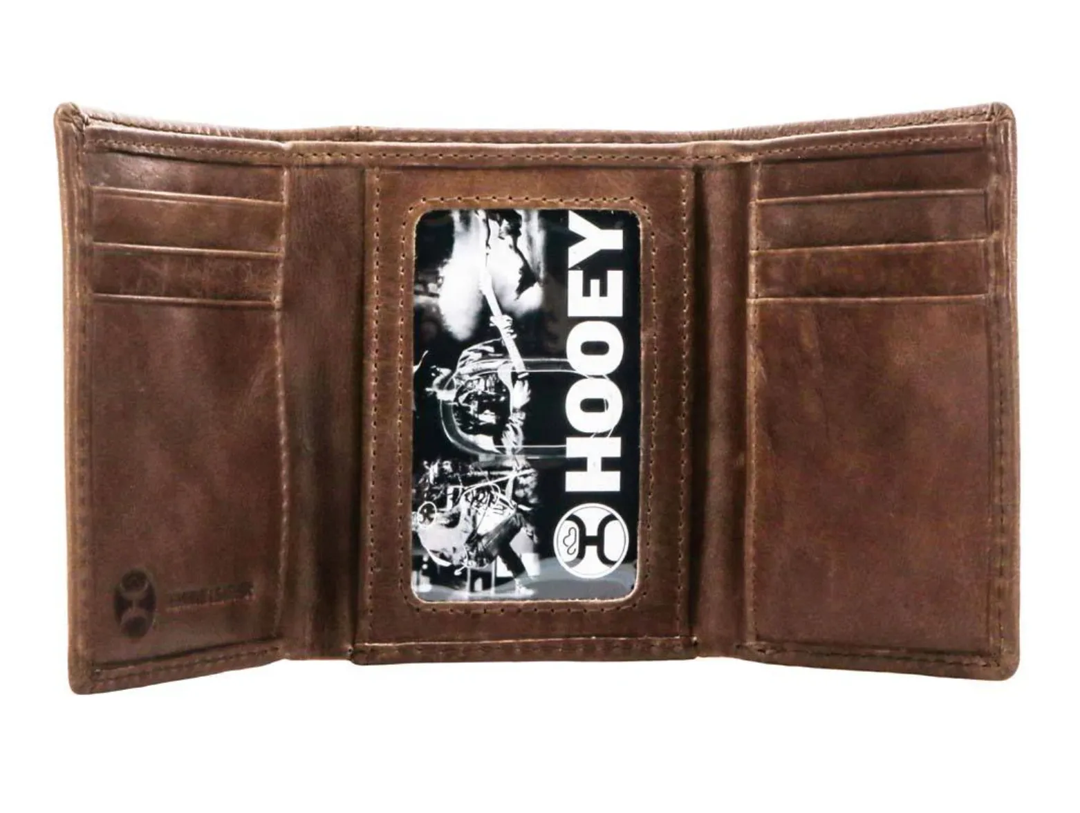 Hooey Men's Classic Smooth Brown Tri-Fold Wallet HTF001-BR