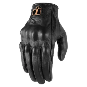 Icon Pursuit Classic Womens Motorcycle Short Leather Glove -Black
