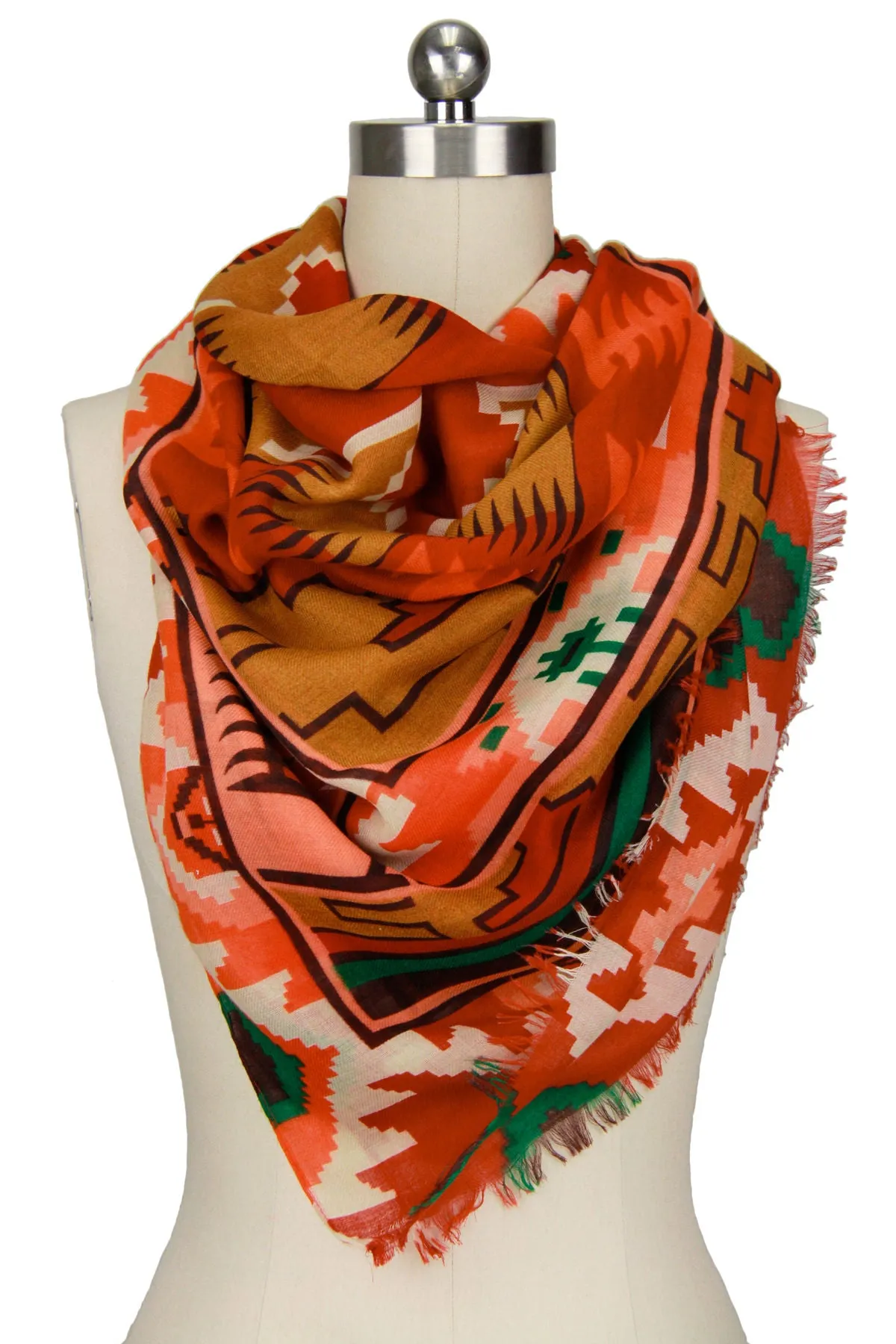 Ikat Printed Wrap Scarf