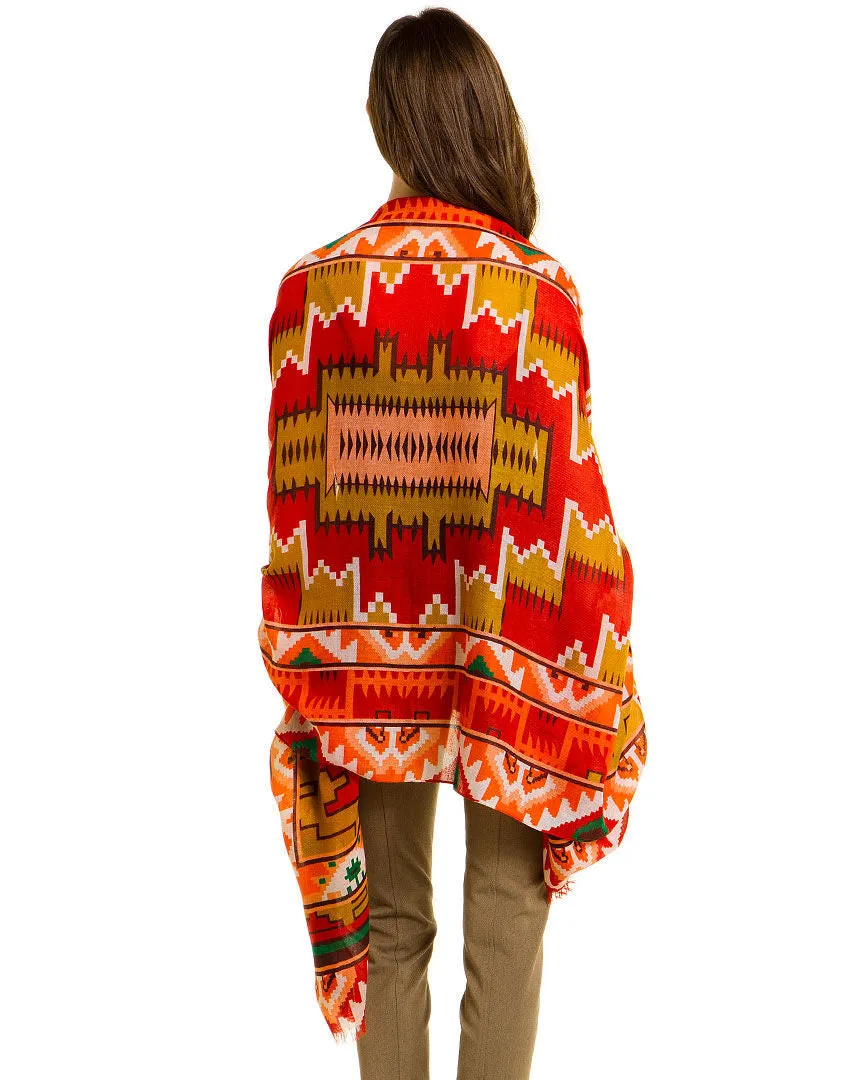 Ikat Printed Wrap Scarf