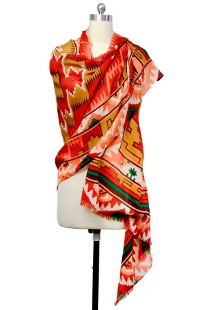 Ikat Printed Wrap Scarf