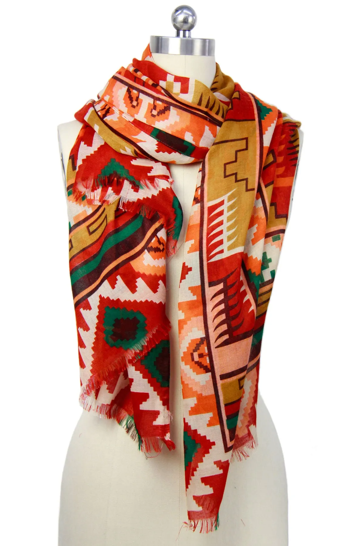 Ikat Printed Wrap Scarf