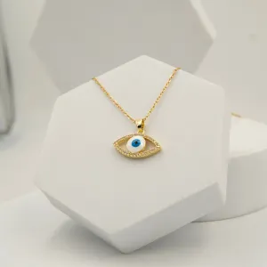 Illuminate Eye Necklace Gold Plated, Waterproof and Anti-Tarnish