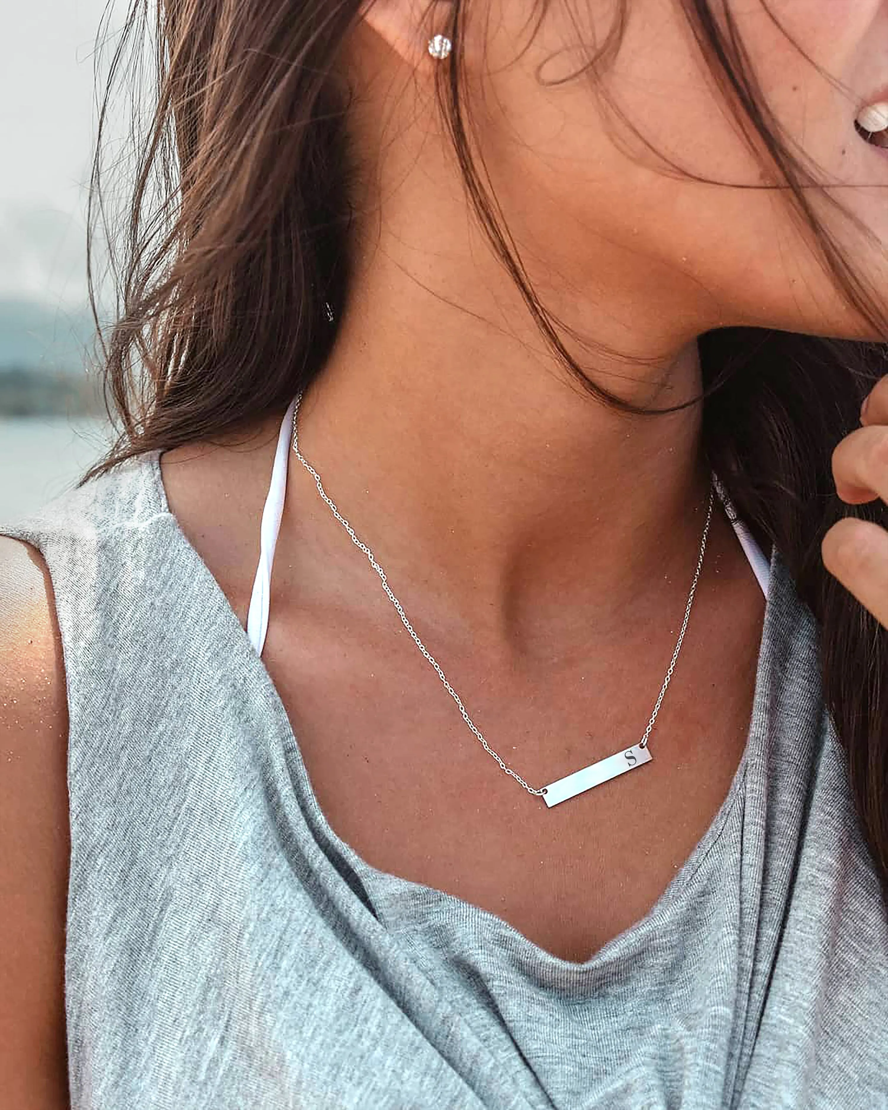 Initial Bar Necklace