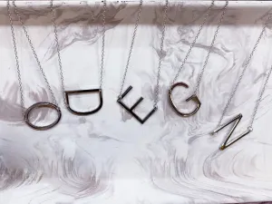Initial Necklaces: Silver