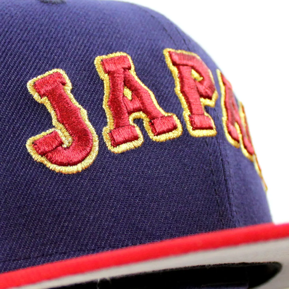 Japan 2023 World Baseball Classic (WBC) New Era 59Fifty Fitted Hat (Navy Red Grey Under Brim)