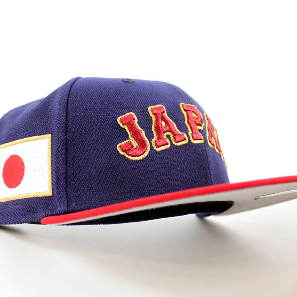 Japan 2023 World Baseball Classic (WBC) New Era 59Fifty Fitted Hat (Navy Red Grey Under Brim)