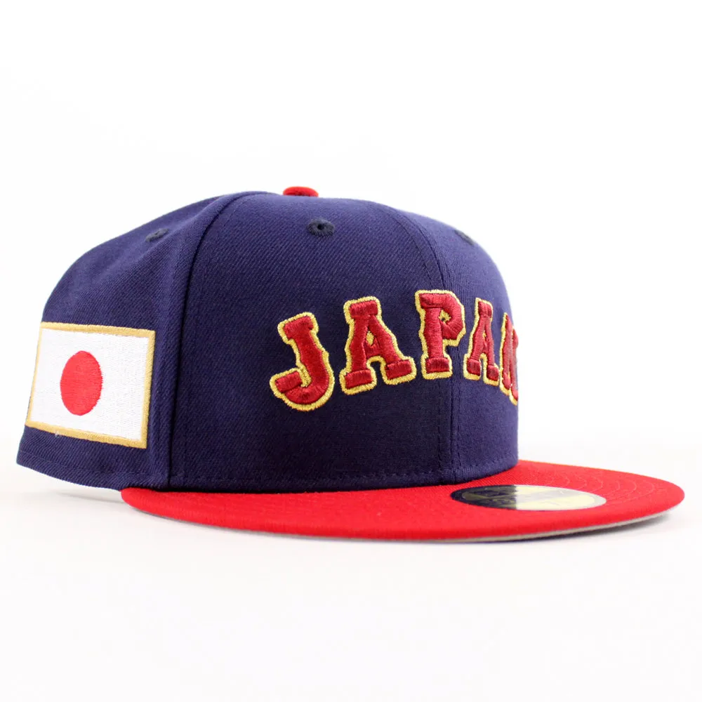Japan 2023 World Baseball Classic (WBC) New Era 59Fifty Fitted Hat (Navy Red Grey Under Brim)