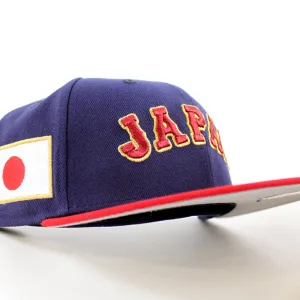 Japan 2023 World Baseball Classic (WBC) New Era 59Fifty Fitted Hat (Navy Red Grey Under Brim)