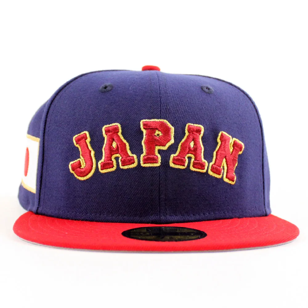 Japan 2023 World Baseball Classic (WBC) New Era 59Fifty Fitted Hat (Navy Red Grey Under Brim)