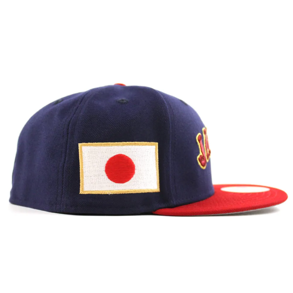 Japan 2023 World Baseball Classic (WBC) New Era 59Fifty Fitted Hat (Navy Red Grey Under Brim)
