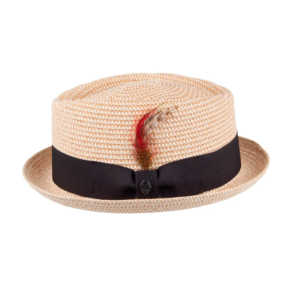 Jaxon & James - Diamond Crown Toyo Braided Pork Pie Hat - Straw Hat - Natural
