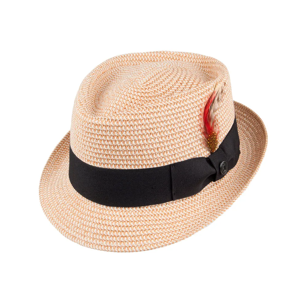 Jaxon & James - Diamond Crown Toyo Braided Pork Pie Hat - Straw Hat - Natural