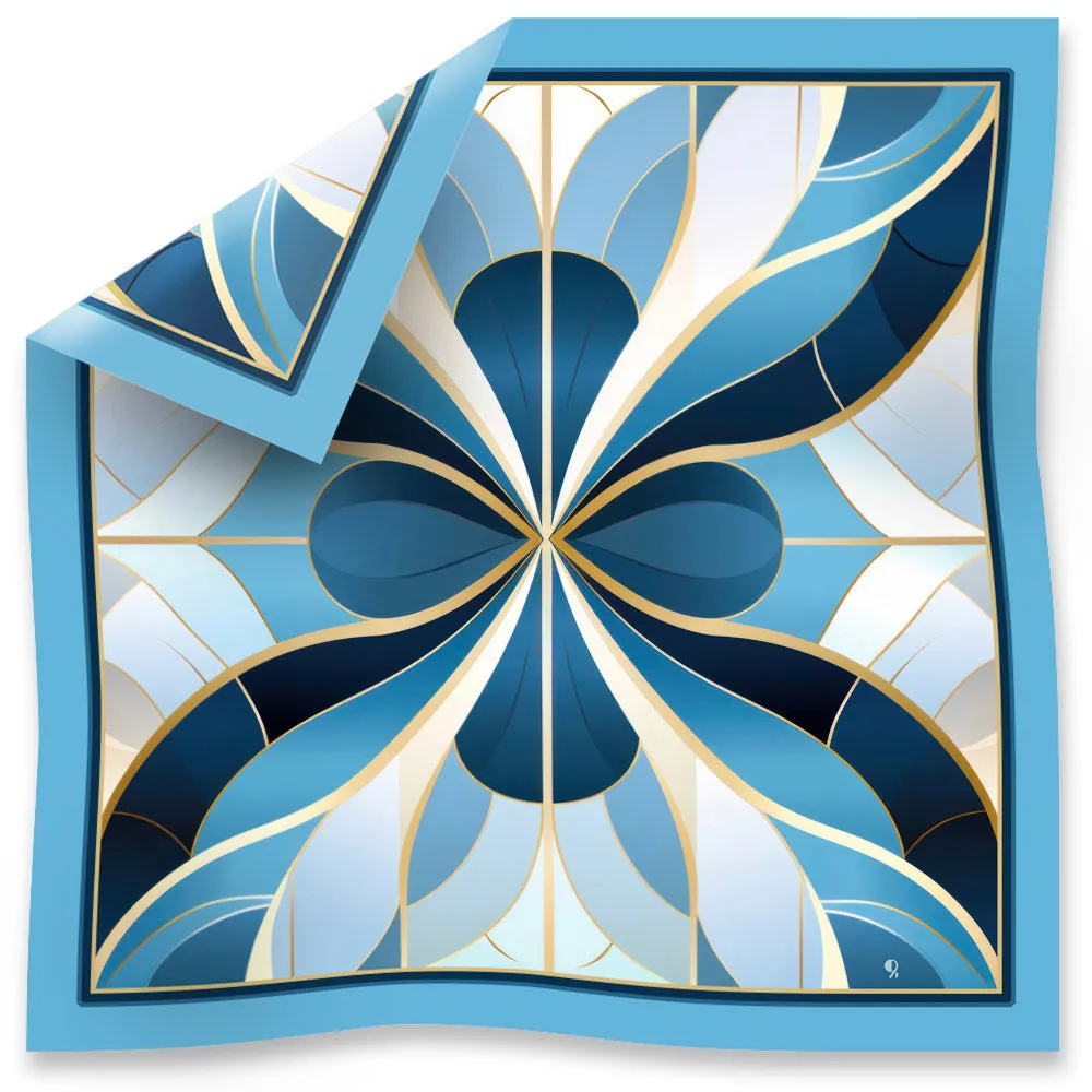 Jewels of Art Deco - Sapphire - Gem | Pure, Natural Silk Scarf