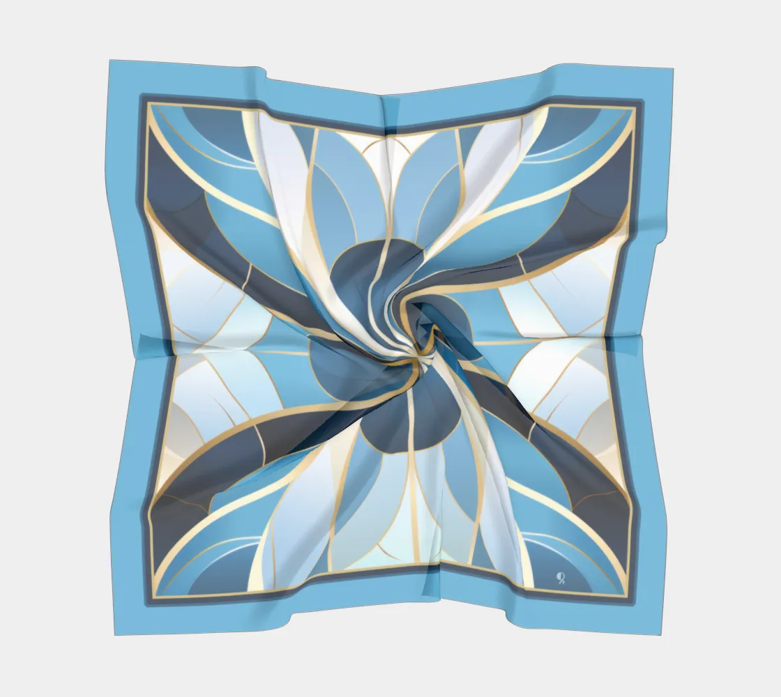 Jewels of Art Deco - Sapphire - Gem | Pure, Natural Silk Scarf