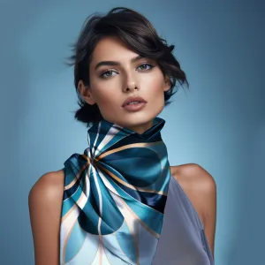 Jewels of Art Deco - Sapphire - Gem | Pure, Natural Silk Scarf