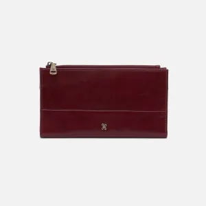 Jill Large Bifold Wallet In Polished Leather - Winterberry